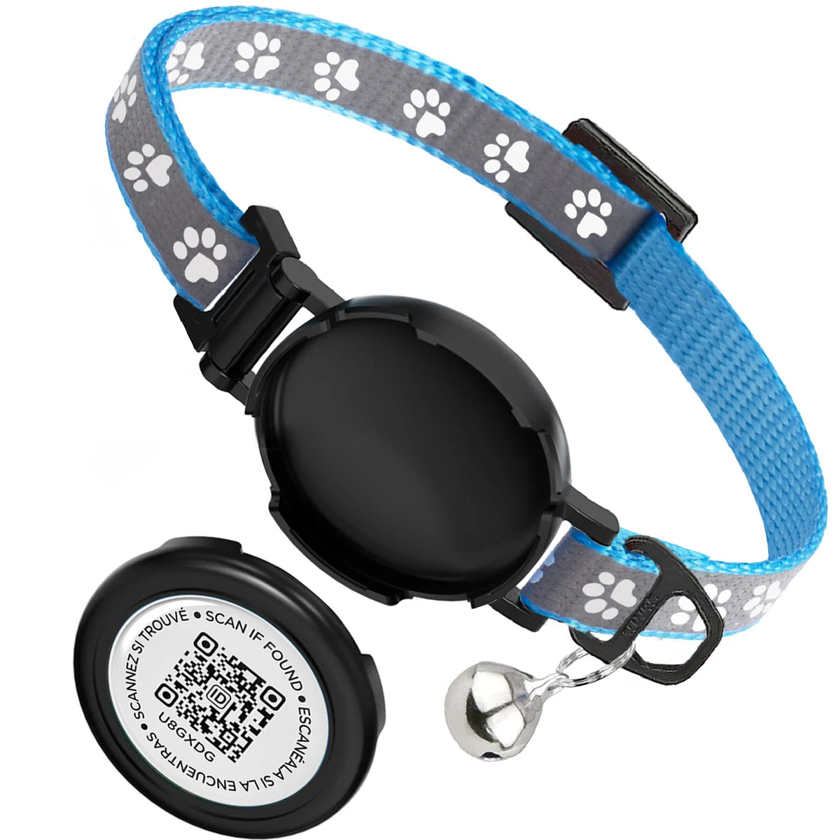 Waterproof Airtag Cat Collar with Tracker Protection Holder for Apple Tag, Kitten Collars Breakaway with Bell for Cats Puppy
