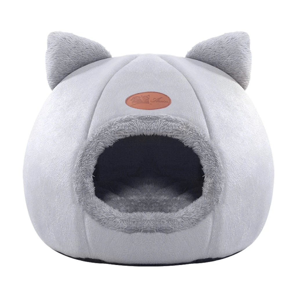 Warm Pet Cave Indoor Cat House Soft Cat Tent Bed Cute Cat Cubby Cozy Dog House Bed Pet Supplies Black of Friday