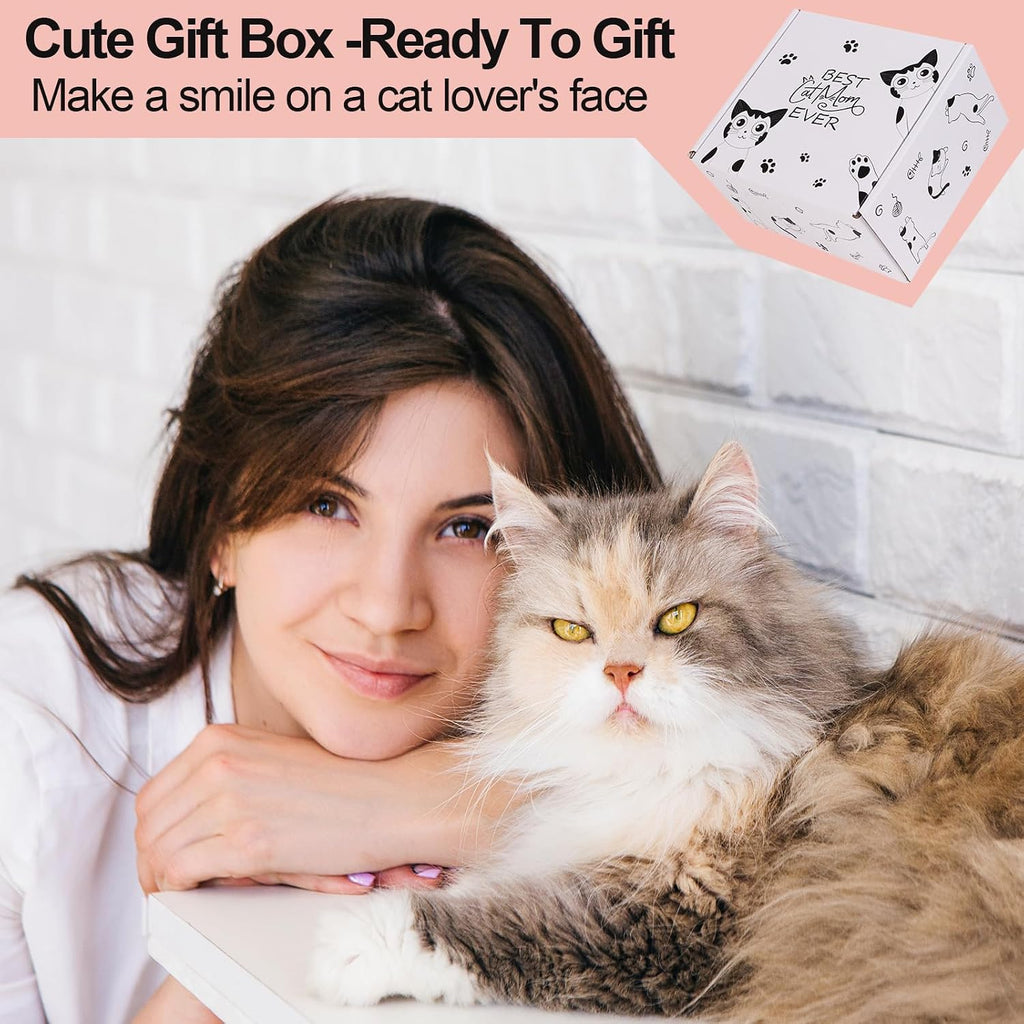Cat Lover Gifts for Women - Cat Mom Gifts, Crazy Cat Lady Essentials: Makeup Bag, Socks, Scrunchies, Greeting Cards - Perfect for Birthdays & Mother'S Day