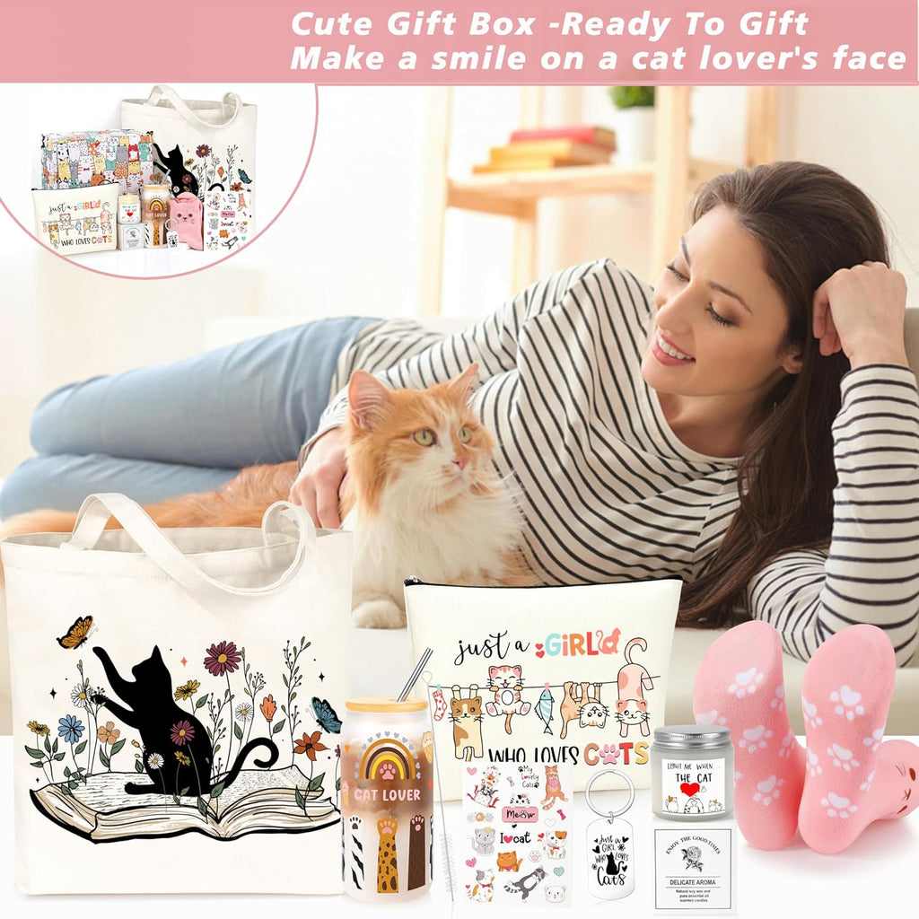Cat Lover Gifts for Women, Gifts for Cat Lovers, Cats Themed Gift Set of 7