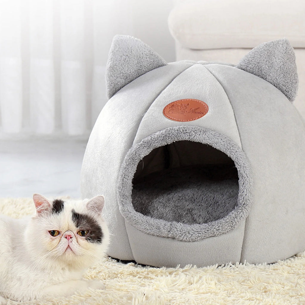Warm Pet Cave Indoor Cat House Soft Cat Tent Bed Cute Cat Cubby Cozy Dog House Bed Pet Supplies 2025