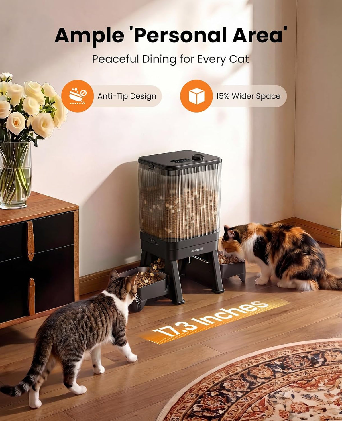7L Automatic Cat Feeder for 2 Cats & 5L Wifi Automatic Cat Feeder for 2 Cats with Camera