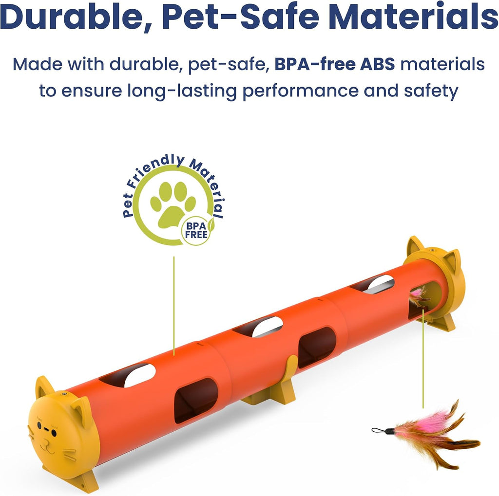 Electric Feather Teaser Tube Cat Toy, Interactive Automatic Cat Toy
