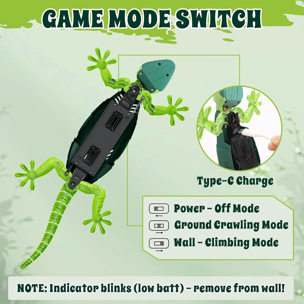 Wall Crawler Gecko, Rechargeable Remote Control Robot Toys