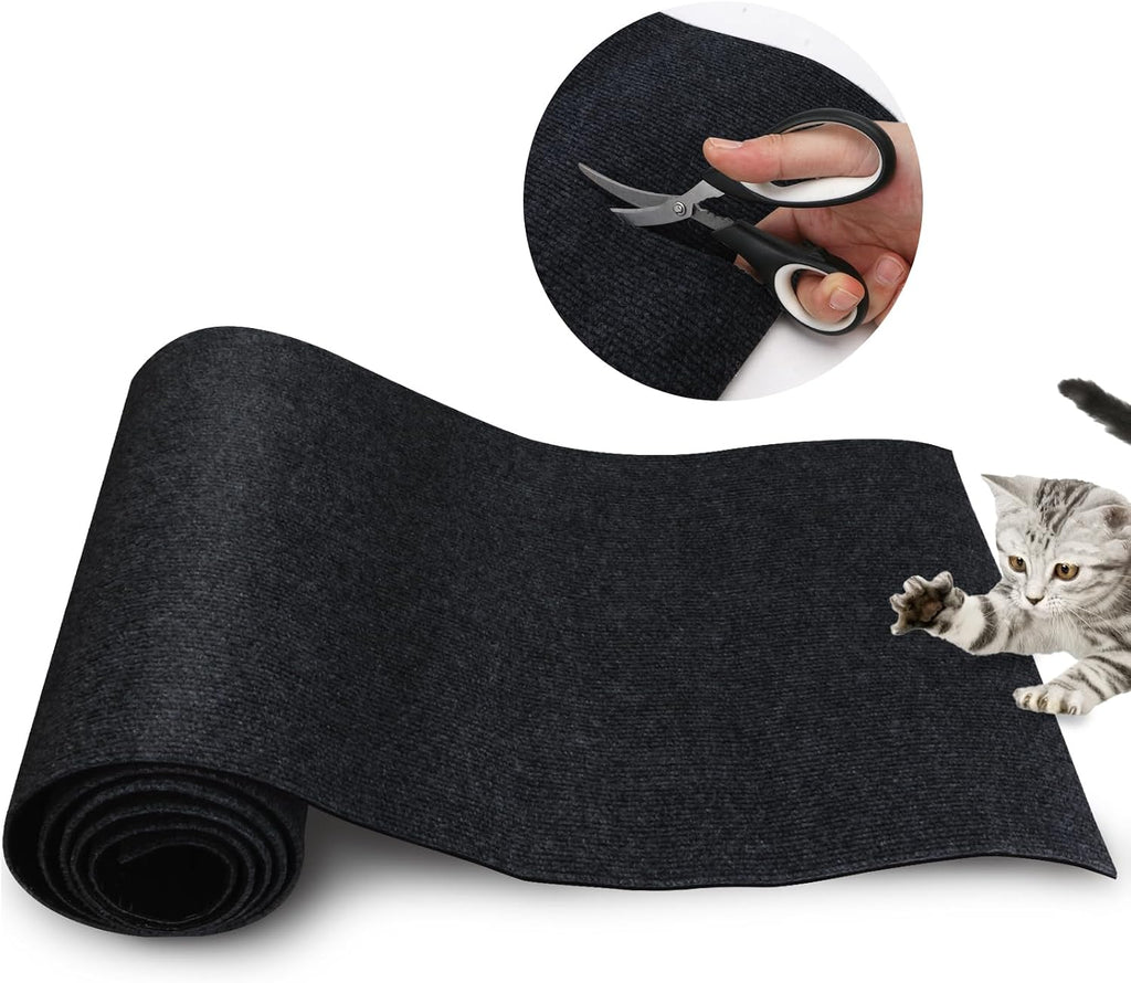 Cat Scratch Mat 120"X15.8", Cat Scratch Pad, Cat Couch Protector (Black)