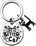 Cat Mom Keychain Black Cat Gifts for Cat Lover