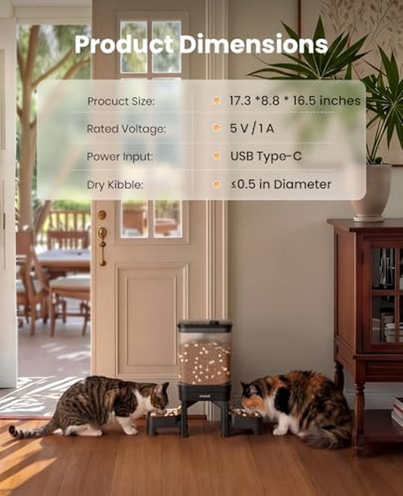 7L Automatic Cat Feeder for 2 Cats & 5L Wifi Automatic Cat Feeder for 2 Cats with Camera