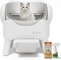 Automatic Self-Cleaning Cat Litter Box for Large Cats & Multi-Cat Homes, Smart Electric Auto Cleaning Litter Box with Litter Mat & 2 Cleaning Solutions, Ideal for Busy Homes & Apartments