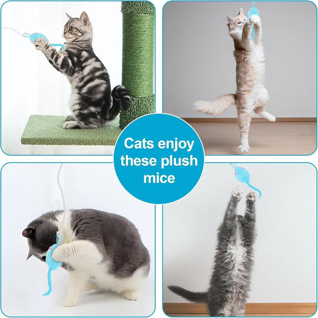 Remote Control Door Hanging Auto-Rebound Cat Toy,Customizable Length Adjustable Cat Teaser Toy, Interactive Pet Play Toy with 3 Plush Mice