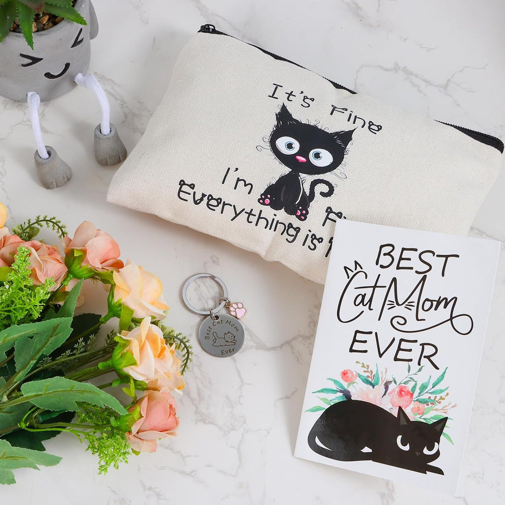 Cat Lover Gifts for Women - Cat Mom Gifts, Crazy Cat Lady Essentials: Makeup Bag, Socks, Scrunchies, Greeting Cards - Perfect for Birthdays & Mother'S Day