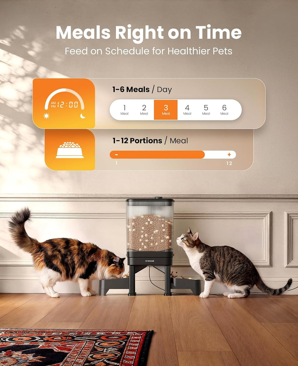 7L Automatic Cat Feeder for 2 Cats & 5L Wifi Automatic Cat Feeder for 2 Cats with Camera