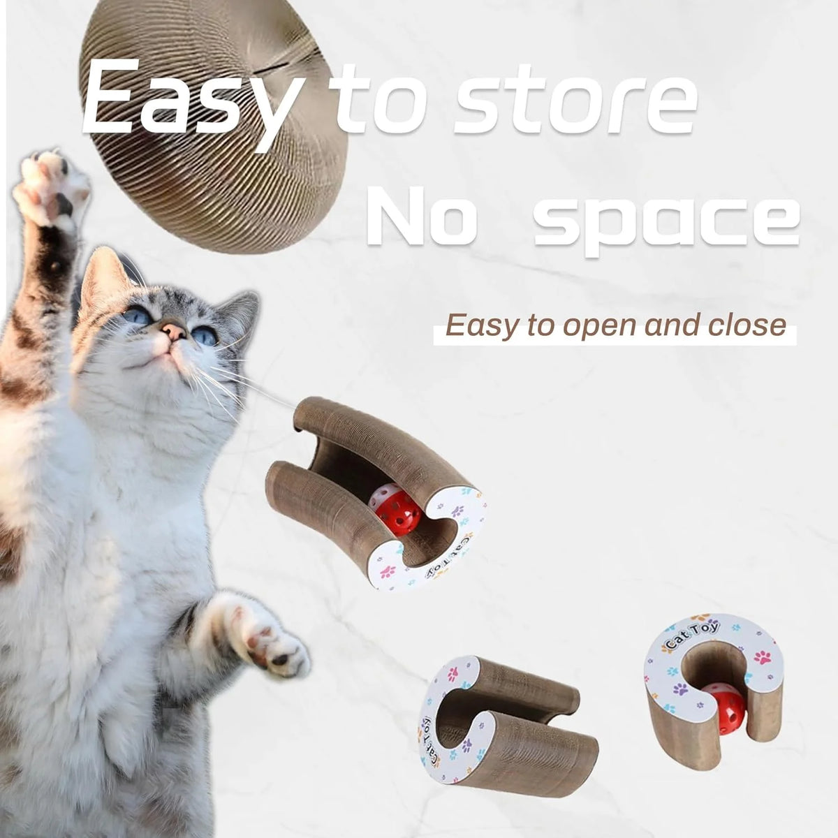 Xekoro 2 PCS Kitty Kurlz Cat Toy Magic Organ Cat Scratching Board Toy Kitty Curlz Foldable Accordion Cats Toy