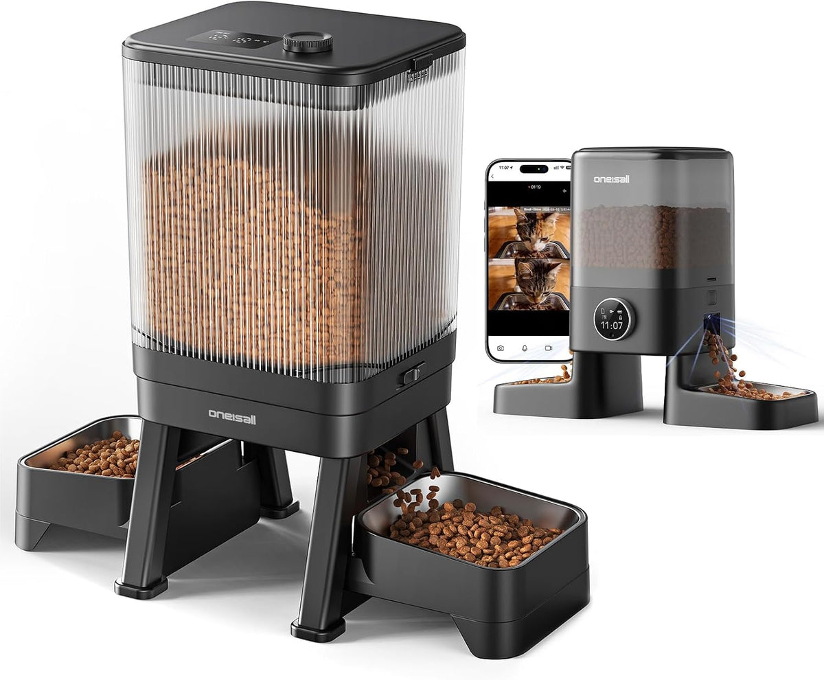 7L Automatic Cat Feeder for 2 Cats & 5L Wifi Automatic Cat Feeder for 2 Cats with Camera