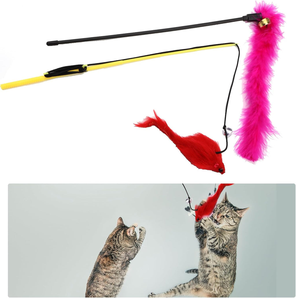 32 Packs Cat Toys Variety Pack for Cat, Cat Balls with Bells, Cat Feather Toy, Cat Mouse Toys, Cat Crinkle Balls, Catnip Toys for Indoor Cats Kittens, Kitten Toys Assortments