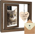 Rotating Cat Memorial Gifts Picture Frame Holds Two 4X6 Photos | 360° Rotating Pet Memorial Gifts for Cats, Loss of Cat Sympathy Gift, Cat Remembrance Gifts, Wooden Keepsake for Cat Lovers