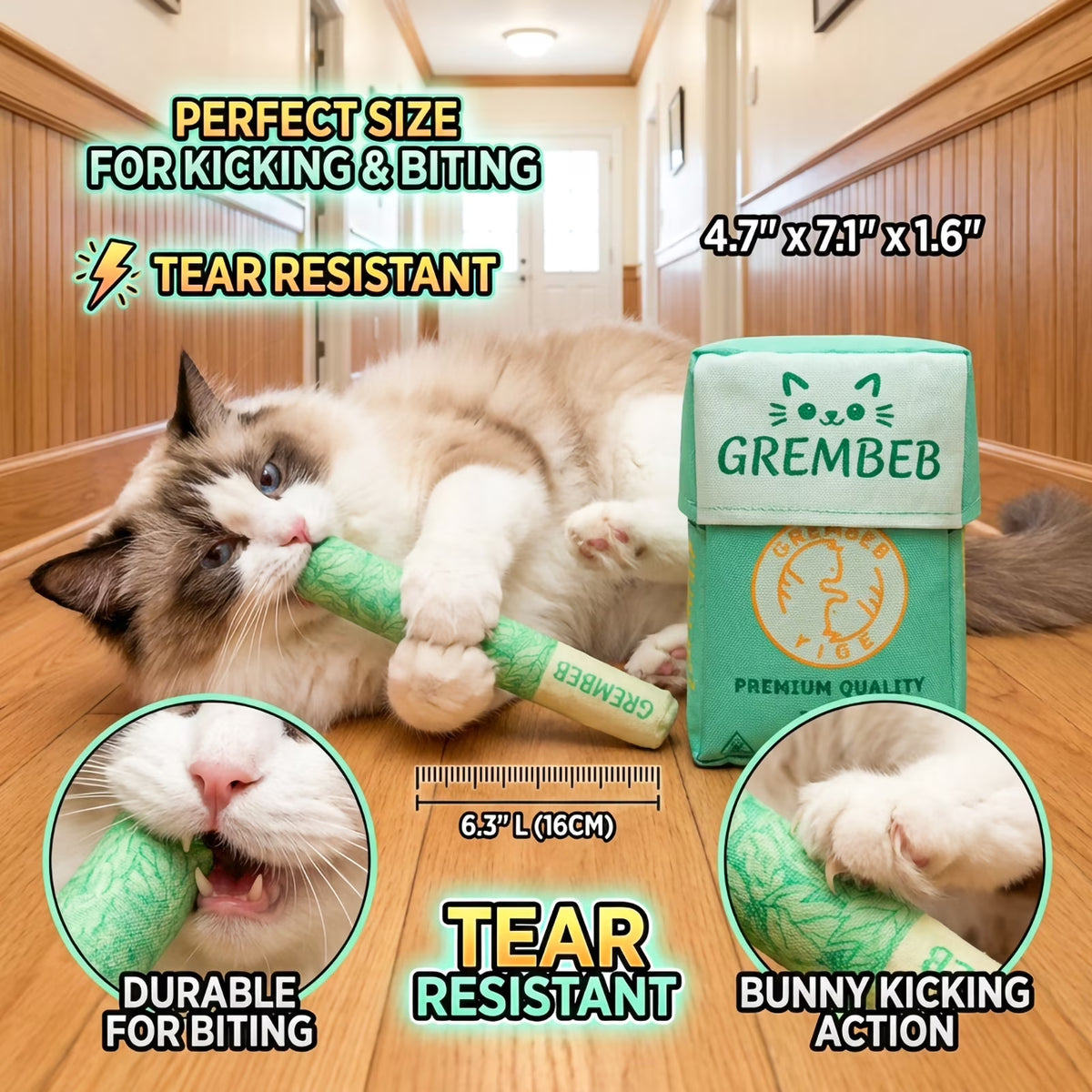 Cat Toys Kitten Catnip Chew Indoor Cats Cigarette-Shape Toy Gifts Organic Catnip Teething Interactive Kitty Kicker Self Play