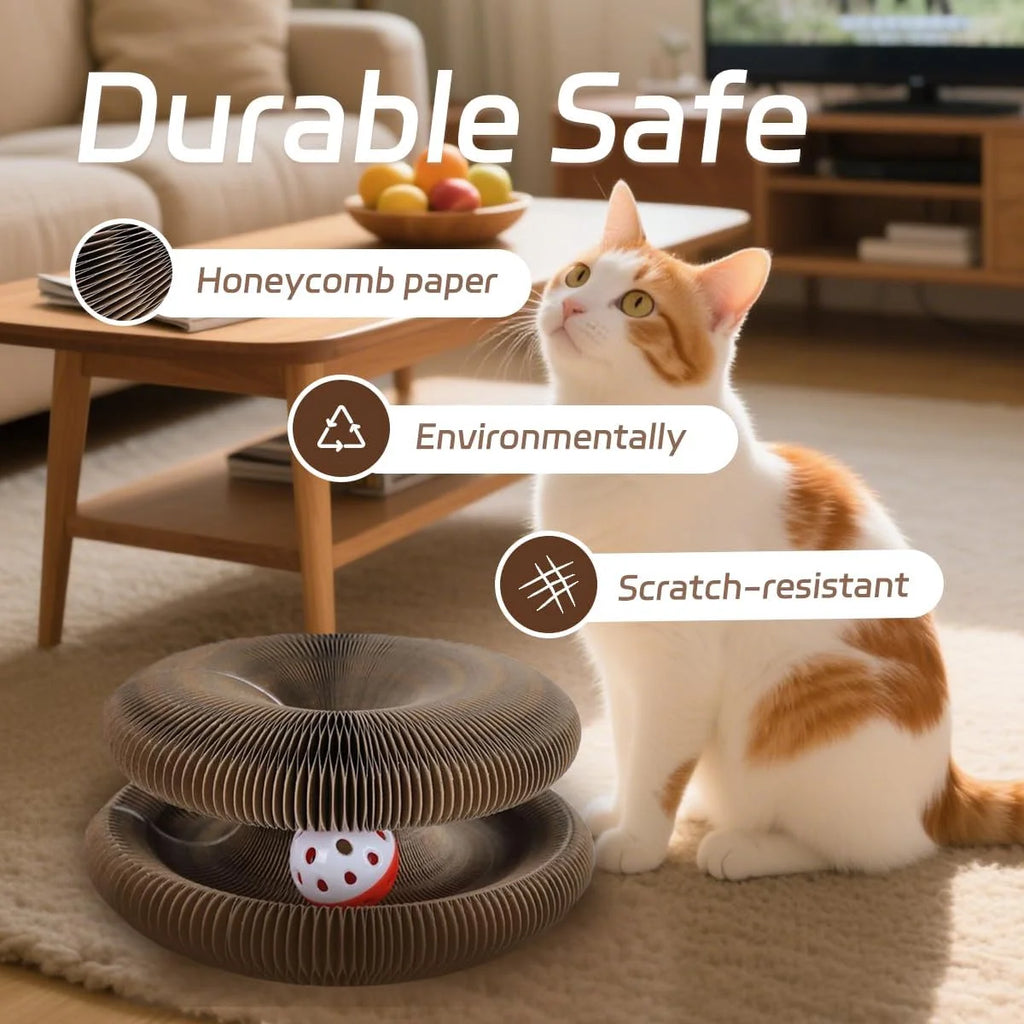 Xekoro 2 PCS Kitty Kurlz Cat Toy Magic Organ Cat Scratching Board Toy Kitty Curlz Foldable Accordion Cats Toy